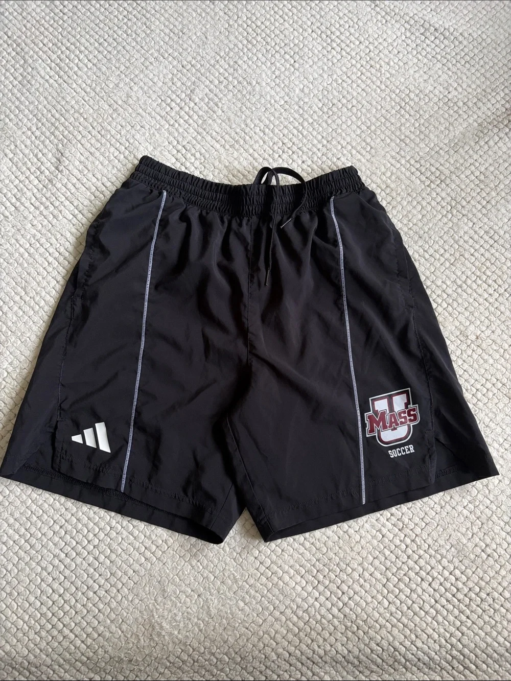 UMass Soccer Adidas Black Men's Athletic Shorts Size Medium